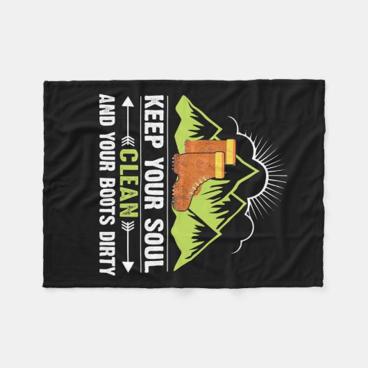 Hiking Houd uw bron schoon Fleece Deken (Voorkant (Horizontaal))