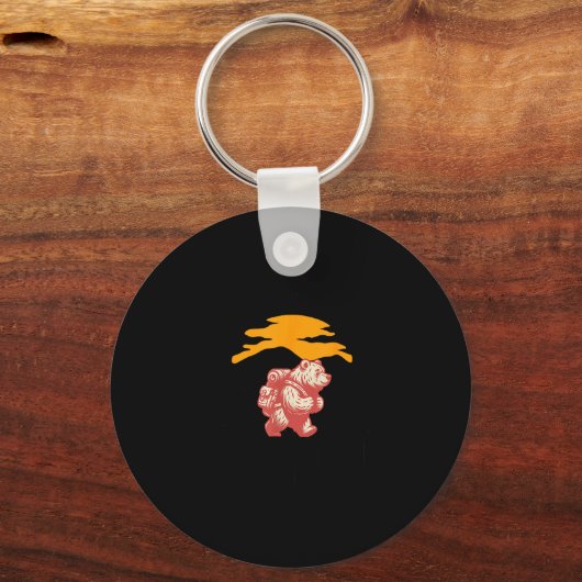Hiking Is Just Walking With Snacks Funny Bear Hiki Sleutelhanger (Voorkant)