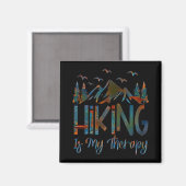 Hiking is mijn therapie, grappige wandeling magneet (Voorkant / Achterkant)