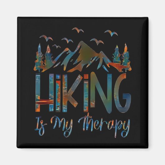 Hiking is mijn therapie, grappige wandeling magneet (Voorkant)