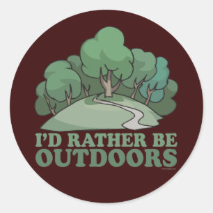 Hiking, kamperen, Trekking, naar buiten klimmen! Ronde Sticker