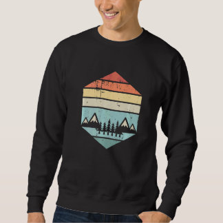 Hiking Mountain Sunset Retro Hike Vintage Trui