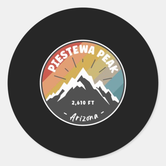 Hiking Piestewa Peak Arizona Ronde Sticker (Voorkant)