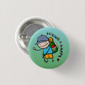 Hiking Pin - Hiker Ronde Button 3,2 Cm (Voorkant /achterkant)
