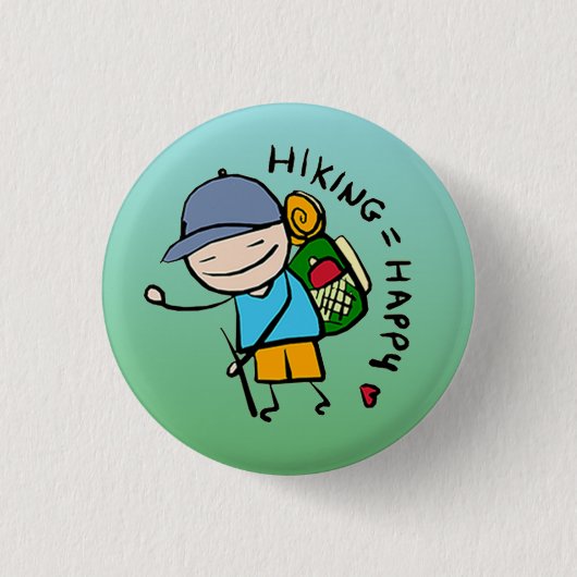Hiking Pin - Hiker Ronde Button 3,2 Cm (Voorkant)