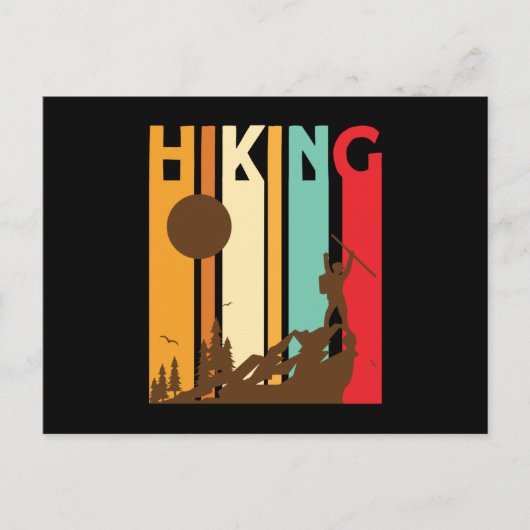 Hiking Retro Hiking Briefkaart (Voorkant)