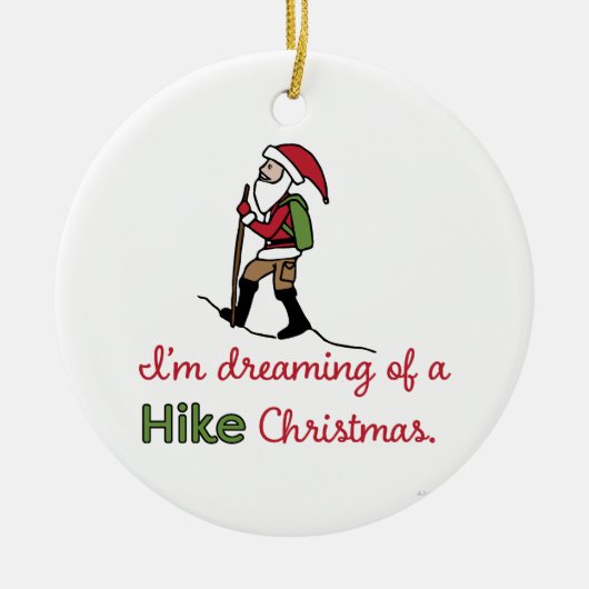 Hiking Santa Keramisch Ornament (Voorkant)