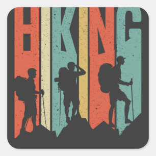Hiking Thed Adventure Shirt,  wandeling Vierkante Sticker