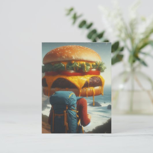 Hiking With a Cheeseburger on My Mind Briefkaart (Staand voorkant)