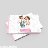 Hilaried Quirky Couple Mariage Livre d'invité Wate