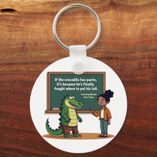 Hilarious Dinosaur Teacher Sleutelhanger (Achterkant)