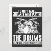Hilarious Drumming Musician Percussion Drum Player Briefkaart (Voorkant / Achterkant)