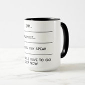 Hilarious Funny Coffee Addict Symptoms Mok (Voorkant rechts)