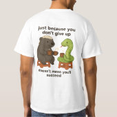 Hilarious, funny, creative, meme picture quote t-shirt (Achterkant)