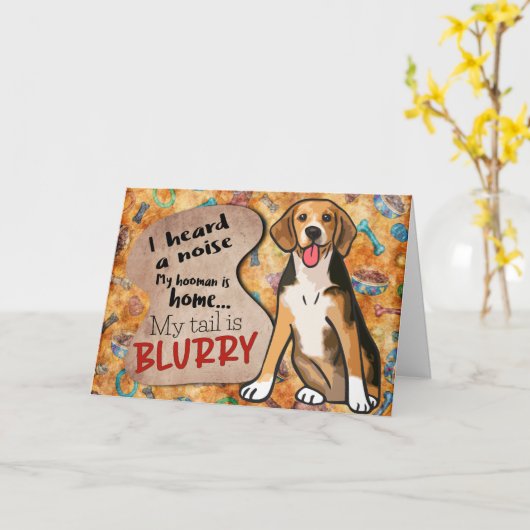 Hilarious gedachte van je Beagle Birthday Card Kaart (Gele Bloem)