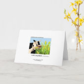 Hilarious Koe Wenskaart Kaart (Gele Bloem)