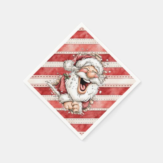Hilarious Laughing Santa Claus Servet (Hoek)