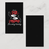 Hilarious Learn American Sign Language Humor Visitekaartje (Voorkant / Achterkant)