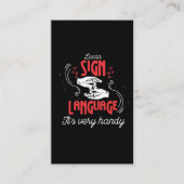 Hilarious Learn American Sign Language Humor Visitekaartje (Voorkant)