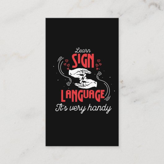 Hilarious Learn American Sign Language Humor Visitekaartje (Voorkant)