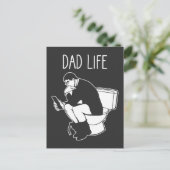 Hilarious Pap Life Fathers Day Toilet Lazy Dad Briefkaart (Staand voorkant)