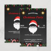 Hilarious Père Noël Christmas Invitation Festive & (Devant / Derrière)