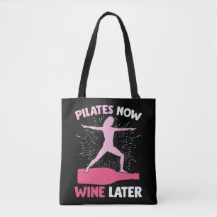 Hilarious Pilates Athlete Gift Wine Drink vrouw Draagtas