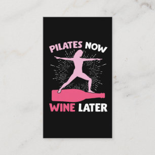 Hilarious Pilates Athlete Gift Wine Drink vrouw Visitekaartje