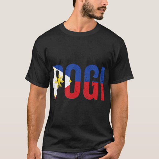 Hilarious Pogi Statement in Philippine Flag Design T-shirt (Voorkant)