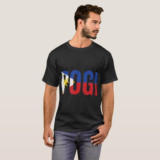Hilarious Pogi Statement in Philippine Flag Design T-shirt (Voorkant volledig)