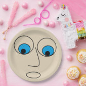 Hilarious Scared Man Cartoon Face Design Papieren Bordje (Feest)