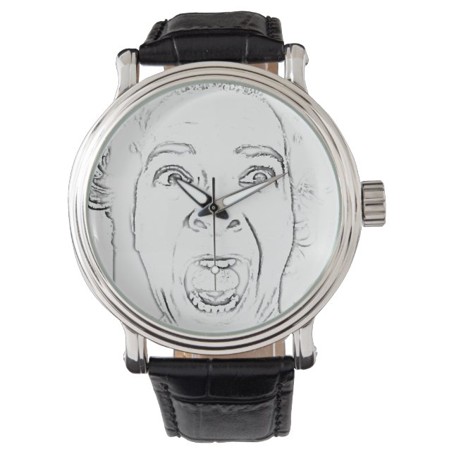Hilarious Screaming Face Horloge (Voorkant)