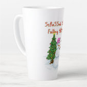 Hilarious snowman dessin animé latte mug (Angle gauche)