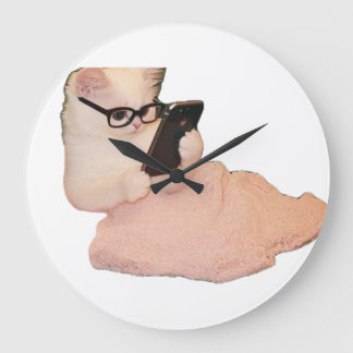 Hilarious Tech-Savvy Cat Decorative Wall Clock Grote Klok