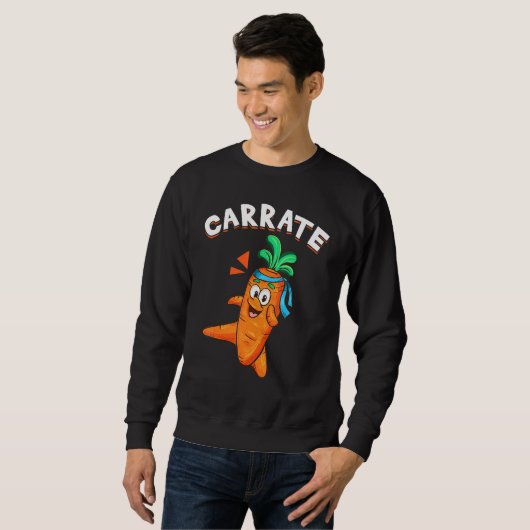 Hilarious Veggie Vegetable Pun Carrate Karate Carr Trui (Voorkant volledig)