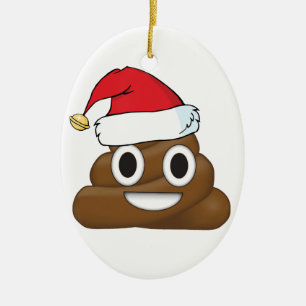 Hilarious Xmas Poop Emoji Keramisch Ornament