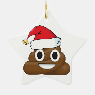 Hilarious Xmas Poop Emoji Keramisch Ornament