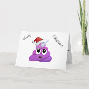 Hilarious Xmas Poop Unicorn Emoji Feestdagen Kaart