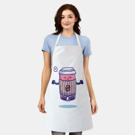 Hilarisch Cartoon Koffiepersonage Schort