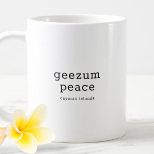 Hilarisch Caymaniaans dialect Geezum Peace Koffiemok