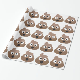 Hilarisch geschokt Emoji Poop Cadeaupapier