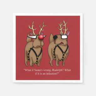 Hilarisch kerstfeest Humor-feest Napkins Servet