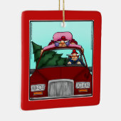 Hilarisch kerstversiering cadeau keramisch ornament (Rechts)