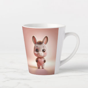 Hilarisch Valentijn Donkey 3D-look voor & achter Latte Mok