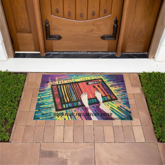 Hilarisch Voet Barcode Deurmat (Buiten)