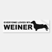 Hilarisch Weiner Hond "Dachshund" Quote Bumpersticker (Voorkant)