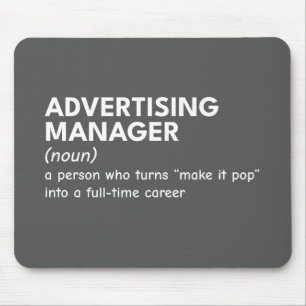 Hilarische definitie van marketingmanager muismat