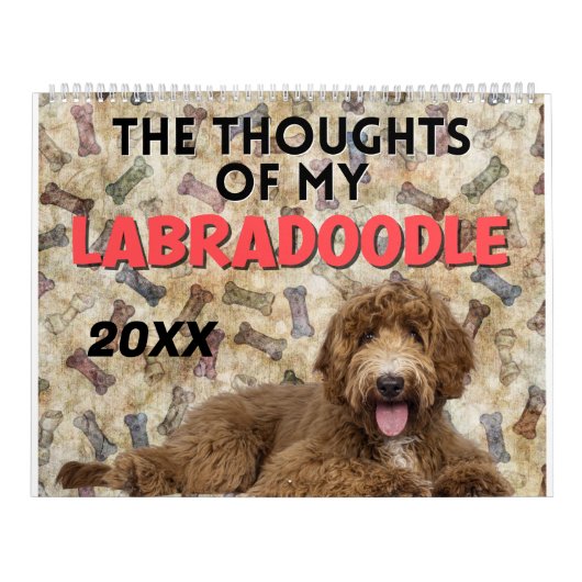 Hilarische gedachten over mijn labradoodle kalender (Hoes)