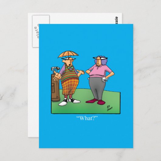 Hilarische Golf Humor Briefkaart (Voorkant / Achterkant)