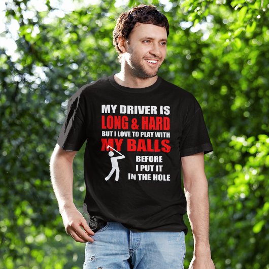 Hilarische golfslogan t-shirt